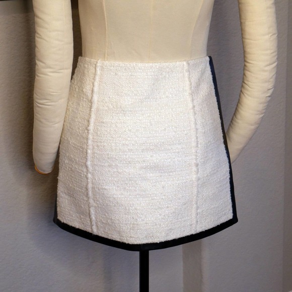 NWT Alexander Wang Wool Boucle & Lambskin Mini Skirt, Size 6 - Picture 3 of 8